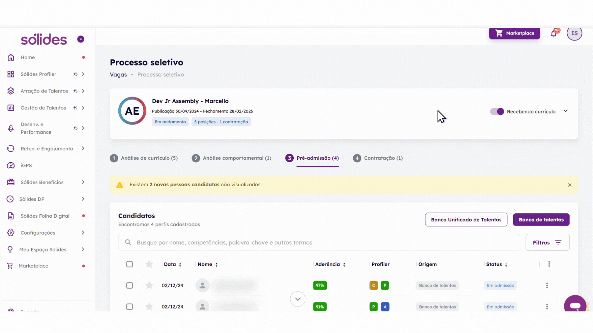 Demonstração em GIF do Módulo de Checagem de Antecedentes Sólides